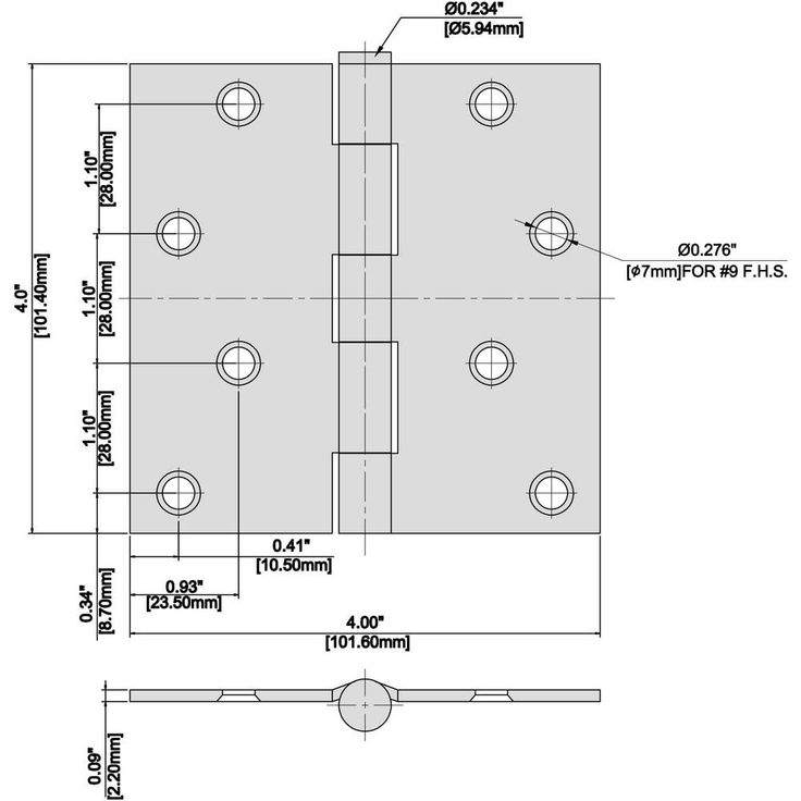 4 in. x 4 in. Oil-Rubbed Bronze Square Corner Door Hinge