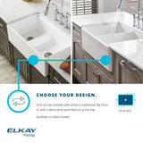 Farmhouse Apron Front Fireclay 33 in. Double Bowl Kitchen Sink in White with Aqua Divide