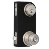 Satin Nickel Single Cylinder Deadbolt with Georgian Entry Door Knob Combo Pack - Super Arbor