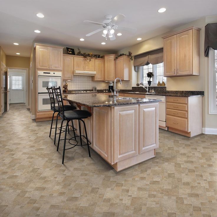 TrafficMASTER Sandstone Mosaic Vinyl Sheet, Sold by 12 ft. Wide x Custom Length
