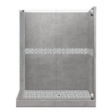 Newport Grand Hinged 42 in. x 48 in. x 80 in. Right-Hand Corner Shower Kit in Wet Cement and Black Pipe Hardware - Super Arbor
