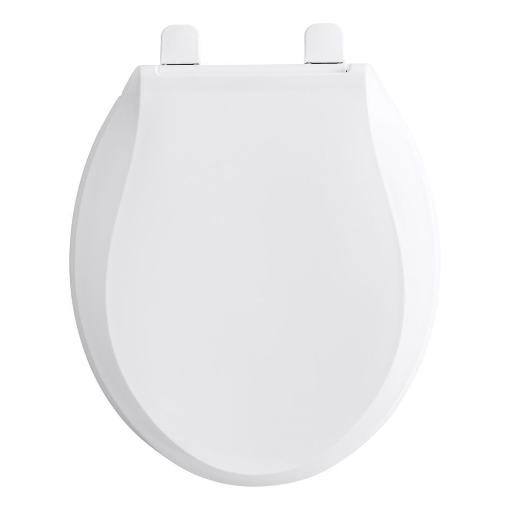 Cachet Quiet-Close Round Closed Front Toilet Seat with Grip-Tight Bumpers in White - Super Arbor