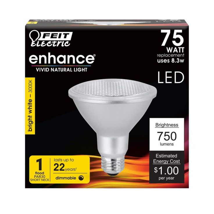 Feit Electric 75-Watt Equivalent PAR30 Dimmable CEC Tirle 24 Compliant LED ENERGY STAR Flood Light Bulb, Bright White (12-Pack)