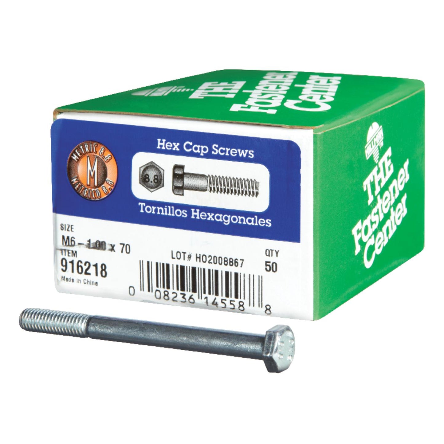 Hillman M6-1.00 mm x 70 mm Heat-Treated Steel Hex Head Cap Screw, 50-Pack