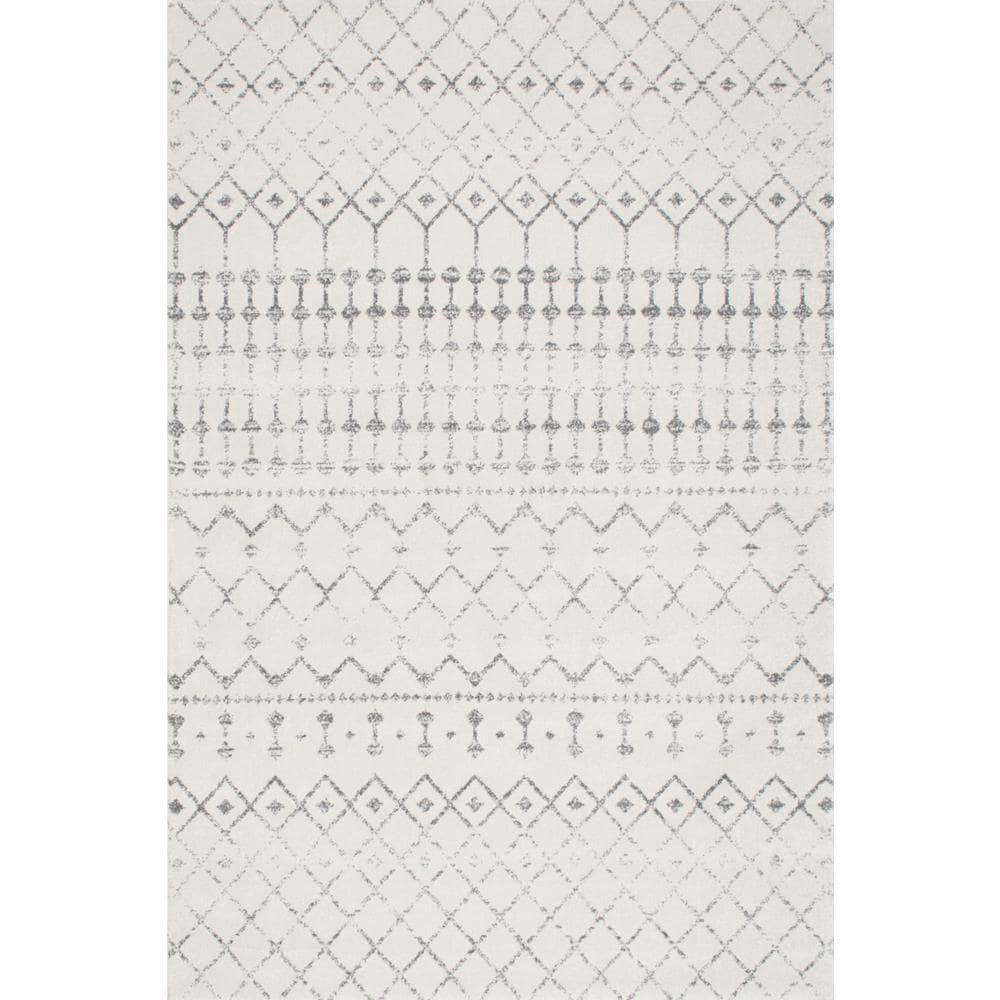 Blythe Modern Moroccan Trellis Gray 8 ft. x 10 ft. Area Rug - Super Arbor