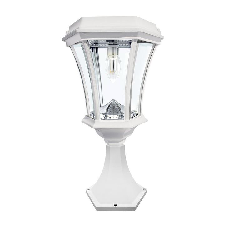 Victorian Bulb Series Single White Integrated LED Outdoor Solar Lamp Post Light with 3-Mounting Options