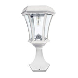 Victorian Bulb Series Single White Integrated LED Outdoor Solar Lamp Post Light with 3-Mounting Options