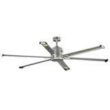 Hubbell Industrial 72 in. Indoor/Outdoor Nickel Dual Mount Ceiling Fan with Wall Control