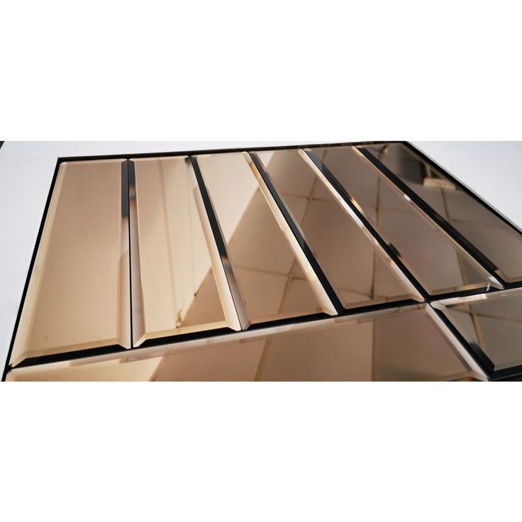 Reflections Gold Beveled Subway 3 in. x 12 in. Glass Mirror Wall Tile (1 sq. ft. )