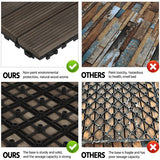 Topeakmart Pack of 27 Interlocking Wood Flooring Tiles Indoor & Outdoor for Patio Garden Deck Poolside 12''x12'' Dark Brown