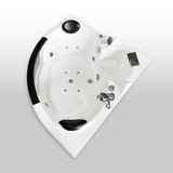 Miami with heater 53.14 in. Acrylic Center Drain Corner Alcove Whirlpool Bathtub in White - Super Arbor