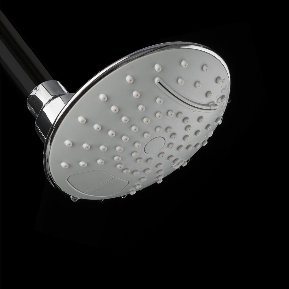 2-Spray 4.63 in. Single Wall Mount Waterfall Fixed Adjustable Shower Head in Brushed Chrome - Super Arbor