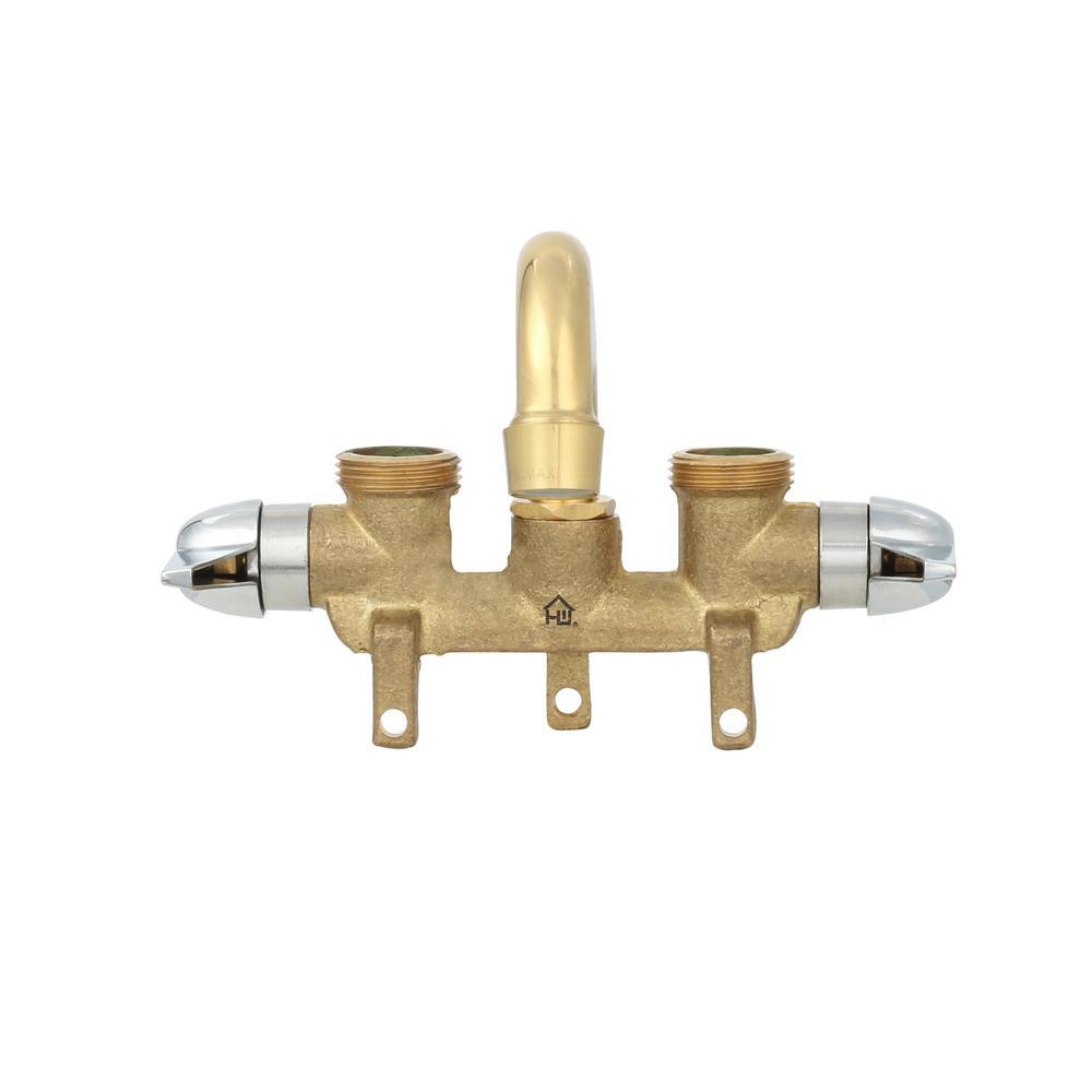 2-Handle Laundry Tray Faucet in Rough Brass - Super Arbor