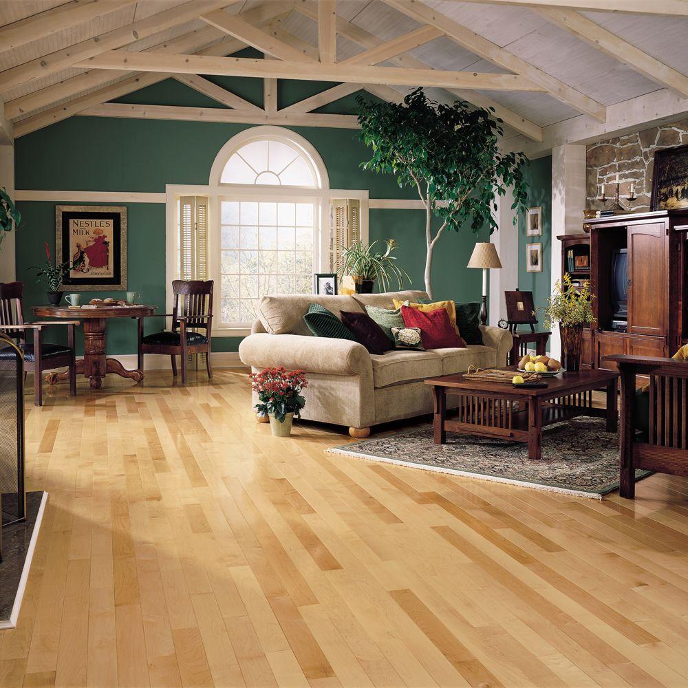 Bruce Natural Maple 3/4 in. Thick x 2-1/4 in. Wide x Varying Length Solid Hardwood Flooring (20 sq. ft. / case) - Super Arbor