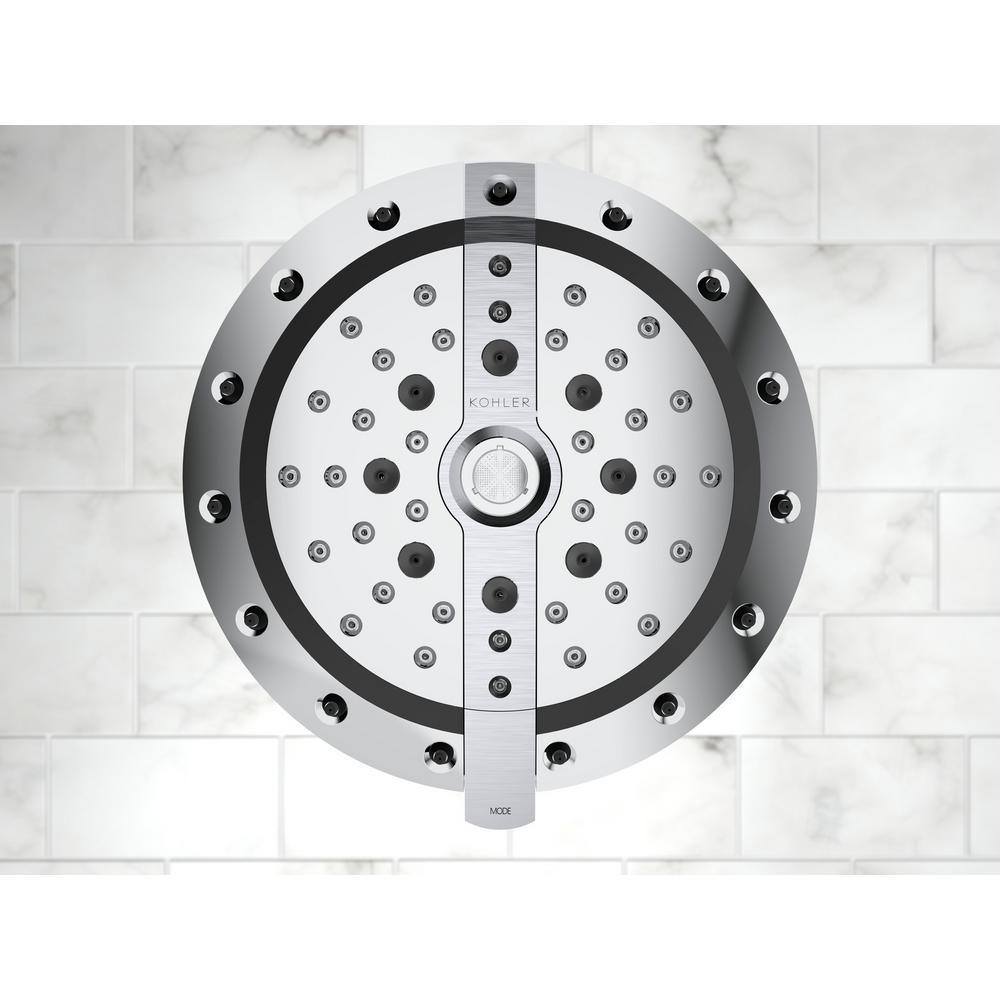 Recharge 6-Spray 9.1 in. Single Wall Mount Fixed Shower Head in Polished Chrome - Super Arbor