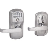 Plymouth Satin Chrome Electronic Door Lock with Elan Door Lever - Super Arbor