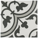 Merola Tile Arte Grey Encaustic 9-3/4 in. x 9-3/4 in. Porcelain Floor and Wall Tile (11.11 sq. ft. per case)