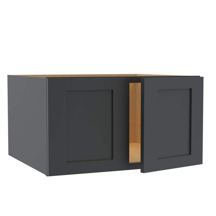 Home Decorators Collection Newport 27 in. W x 24 in. D x 15 in. H Assembled Plywood Wall Bridge Kitchen Cabinet in Deep Onyx with Soft Close