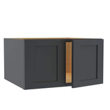 Home Decorators Collection Newport 27 in. W x 24 in. D x 15 in. H Assembled Plywood Wall Bridge Kitchen Cabinet in Deep Onyx with Soft Close