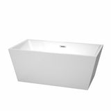 Sara 67 in. Acrylic Flatbottom Bathtub in White with Matte Black Trim