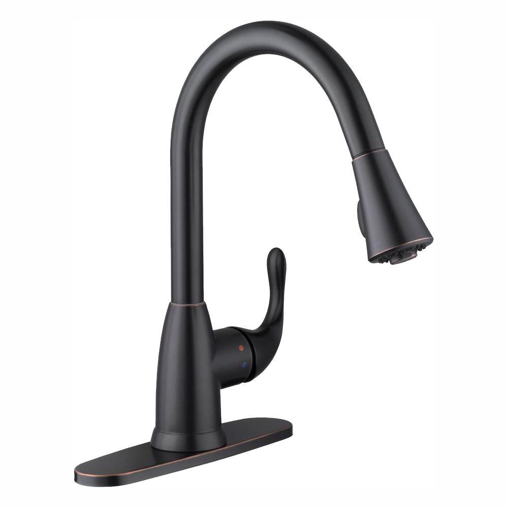 Market Single-Handle Pull-Down Sprayer Kitchen Faucet in Chrome - Super Arbor