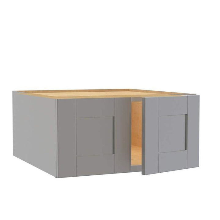 Home Decorators Collection Washington Veiled Gray Plywood Shaker Assembled Wall Kitchen Cabinet Soft Close 27 W in. 12 D in. 18 in. H