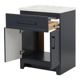 Style Selections Potter 24-in Blue Single Sink Bathroom Vanity with White Cultured Marble Top