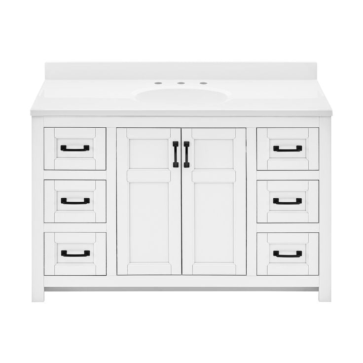 Style Selections Lowry 49-in White Single Sink Bathroom Vanity with White Acrylic Top