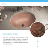 MR Direct Tri-Mount Bathroom Sink in Copper with 731 Faucet and Grid Drain in Antique Bronze