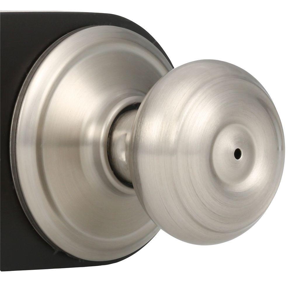 Georgian Satin Nickel Privacy Bed/Bath Door Knob - Super Arbor