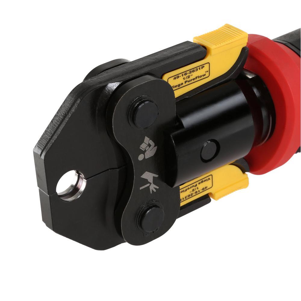 M18 18-Volt Lithium-Ion Cordless Short Throw PEX Press Tool with (3) Viega PureFlow Jaws and 2.0 Ah Battery - Super Arbor