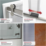Simplicity 60 x 58-3/4 in. Frameless Contemporary Sliding Bathtub Door in Chrome with Clear Glass - Super Arbor