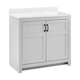 Style Selections Lowry 37-in Light Gray Single Sink Bathroom Vanity with White Acrylic Top
