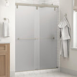 Lyndall 60 in. x 71-1/2 in. Frameless Mod Soft-Close Sliding Shower Door in Matte Black with 1/4 in. (6 mm) Clear Glass - Super Arbor