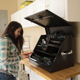 26 in. 0-Drawers Portable Tool Box in Black Powder Coated - Super Arbor