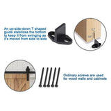 6 ft./72 in. Black Sliding Barn Door Track and Hardware Kit with I-Shape Hanger For Single Door - Super Arbor