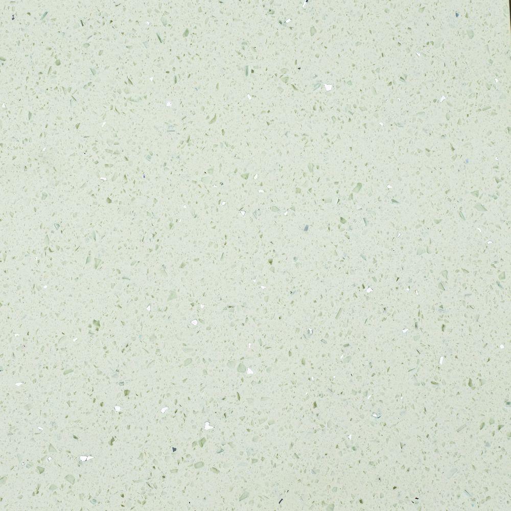 49 in. W Engineered Stone Single Vanity Top in Sparkling White with White Sink - Super Arbor