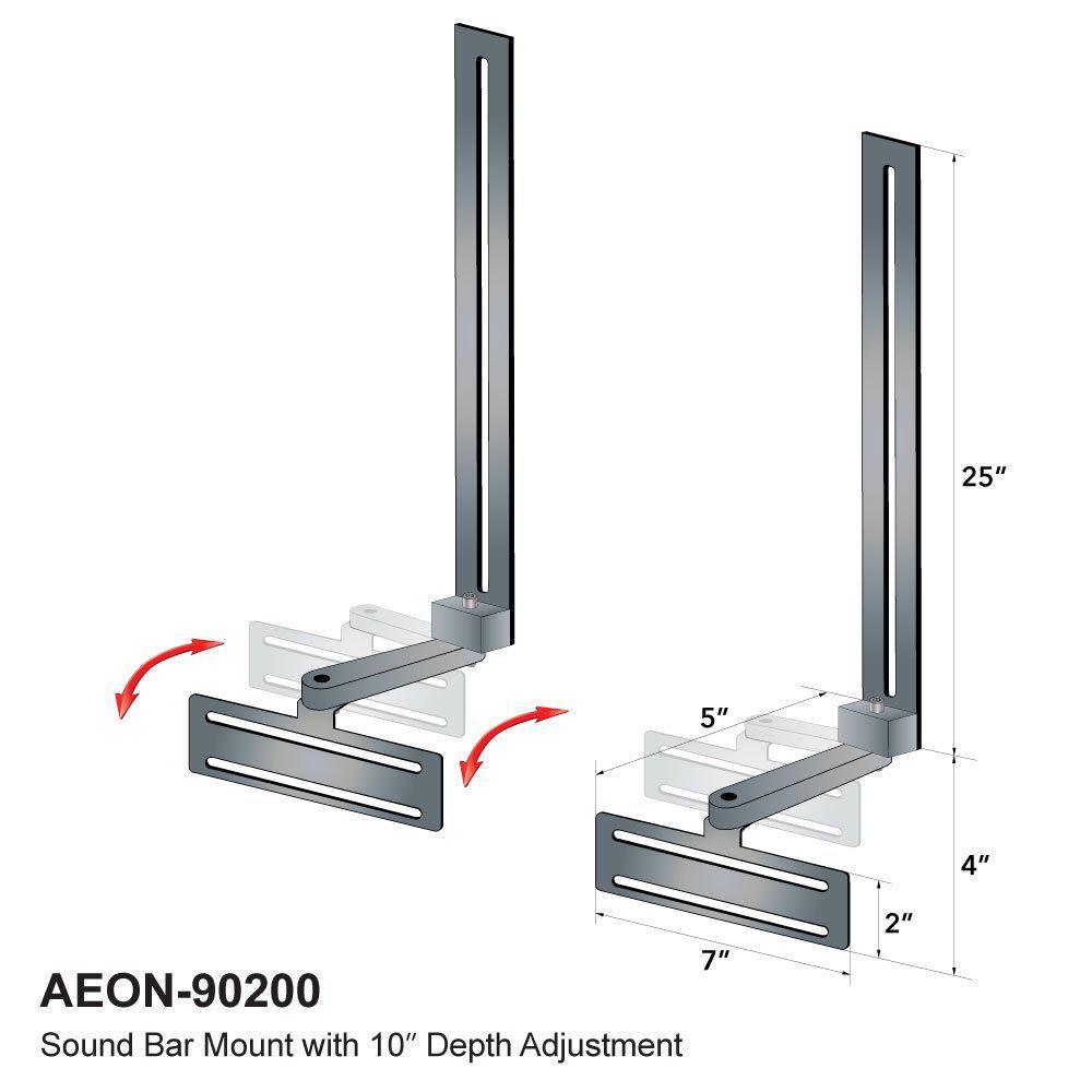Soundbar Speaker Mount with Depth Adjustments for TV Wall Mount Brackets by Aeon - Super Arbor
