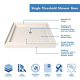 SlimLine 32 in. x 32 in. Single Threshold Shower Pan Base in Biscuit with Center Drain
