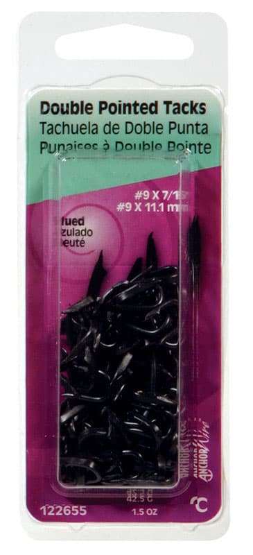Hillman No. 9 x 7/16 in W x 0.4375 in L Blue Steel Double Point Tack Staple, 9 Ga, 1-1/2 oz