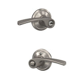Schlage F51 Merano Merano Satin Nickel Reversible Keyed Entry Door Handle