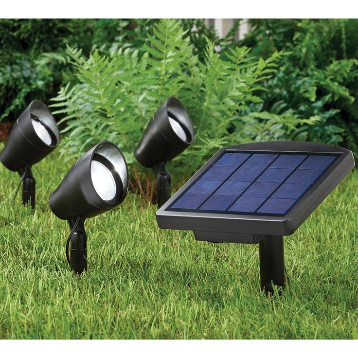 Solar Black LED Spotlight with Remote Panel (3-Pack)
