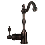 All-in-One Dual Mount Copper 16 in. Barrel Strap Bar/Prep Sink with Faucet and Strainer Drain in ORB