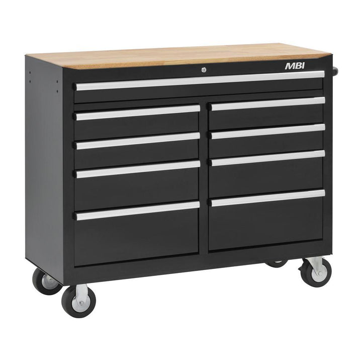46 in. 9-Drawer Center Roller Cabinet Tool Chest in Black - Super Arbor