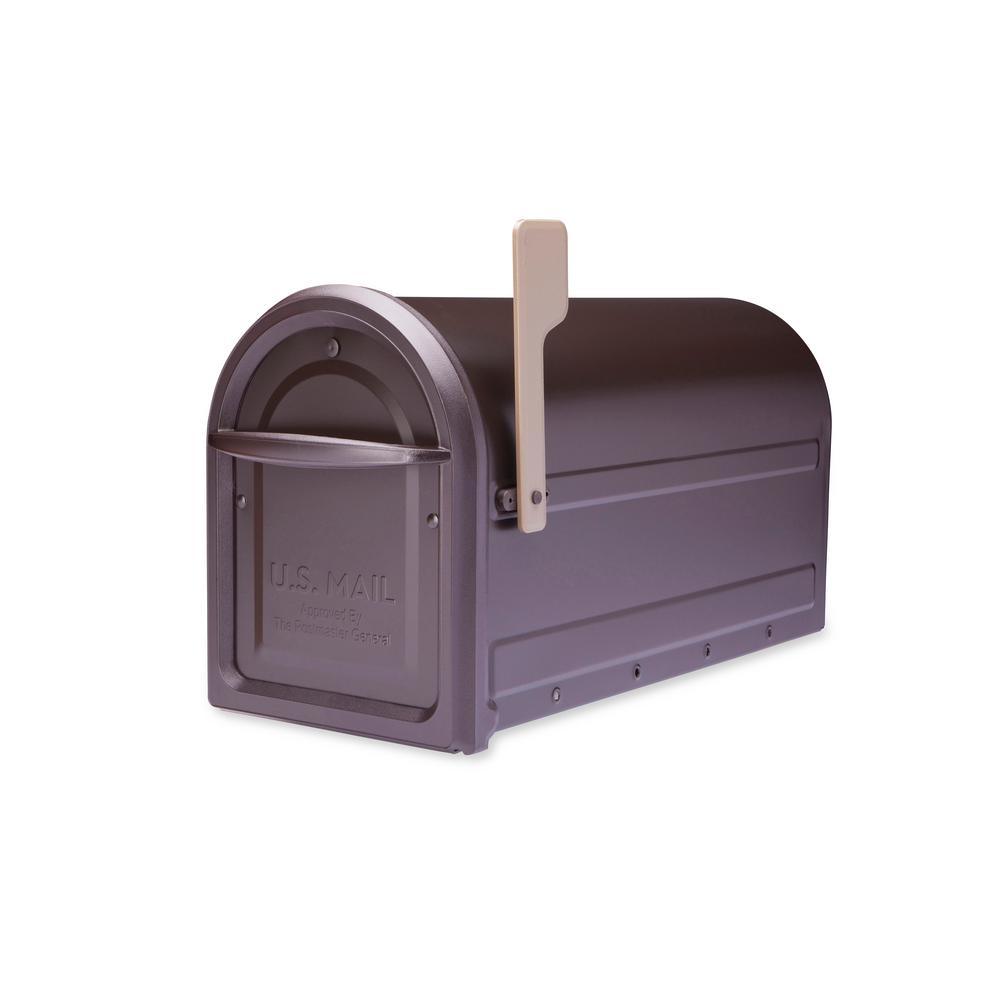 Mapleton Post Mount Mailbox Rubbed Bronze with Premium Champagne Flag - Super Arbor
