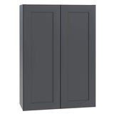 Home Decorators Collection Newport 24 in. W x 12 in. D x 42 in. H Assembled Plywood Wall Kitchen Cabinet in Deep Onyx with Soft Close