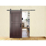 72 in. Black Classic Bent Strap Barn Style Sliding Door Track and Hardware Set - Super Arbor