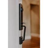 Briona Black Single Cylinder Deadbolt Entry Door Handleset with Santo Mushroom Style Interior Knob - Super Arbor