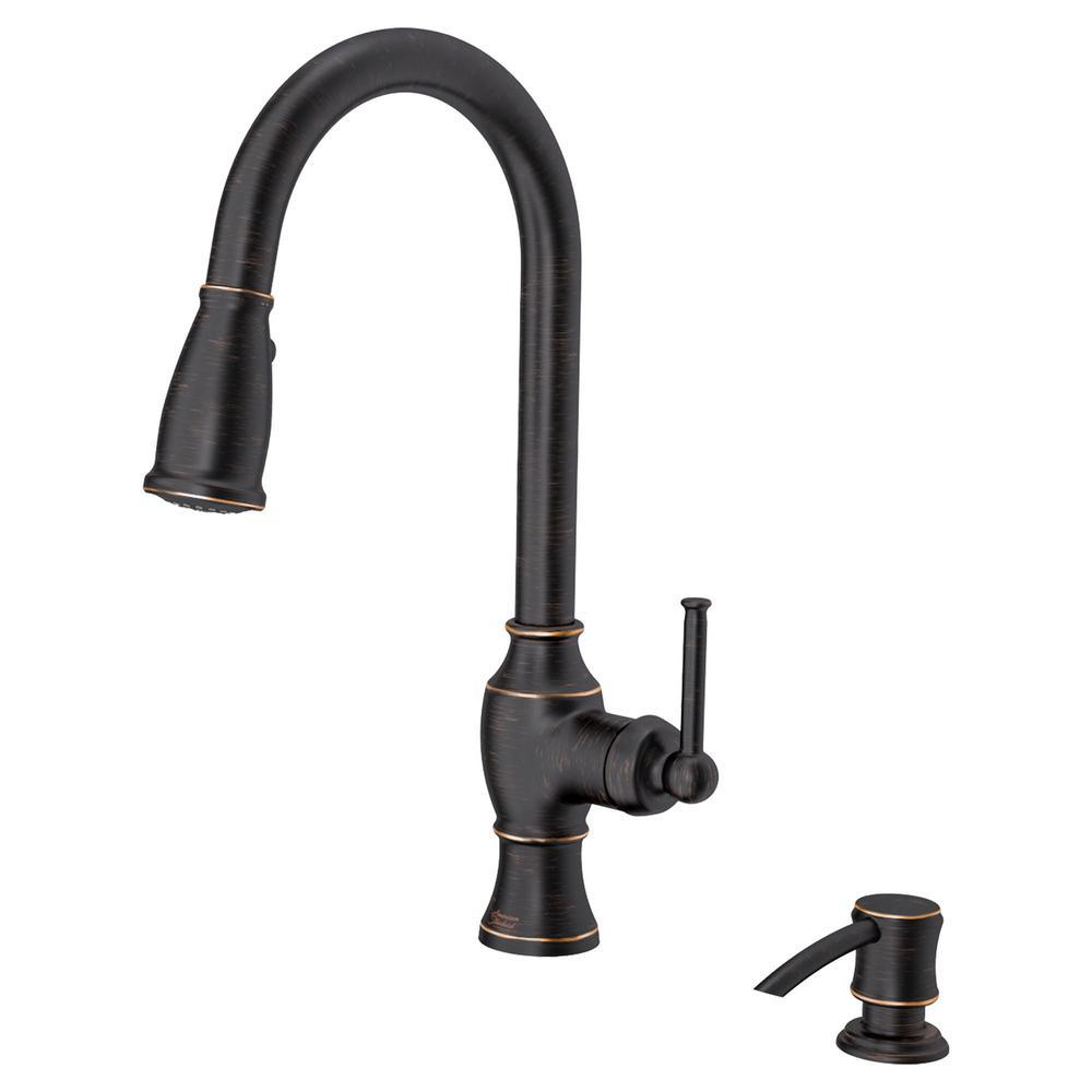 Marchand Single Handle Pull-Down Sprayer Kitchen Faucet in Legacy Bronze - Super Arbor