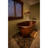 6 ft. Hammered Copper Modern Style Flatbottom Non-Whirlpool Bathtub in Oil Rubbed Bronze - Super Arbor